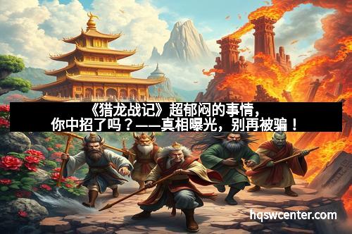 《猎龙战记》超郁闷的事情,你中招了吗?——真相曝光,别再被骗!